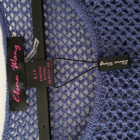 Elena Wang top long sleeves blue/white strips, size small/petit - Picture 3 of 5